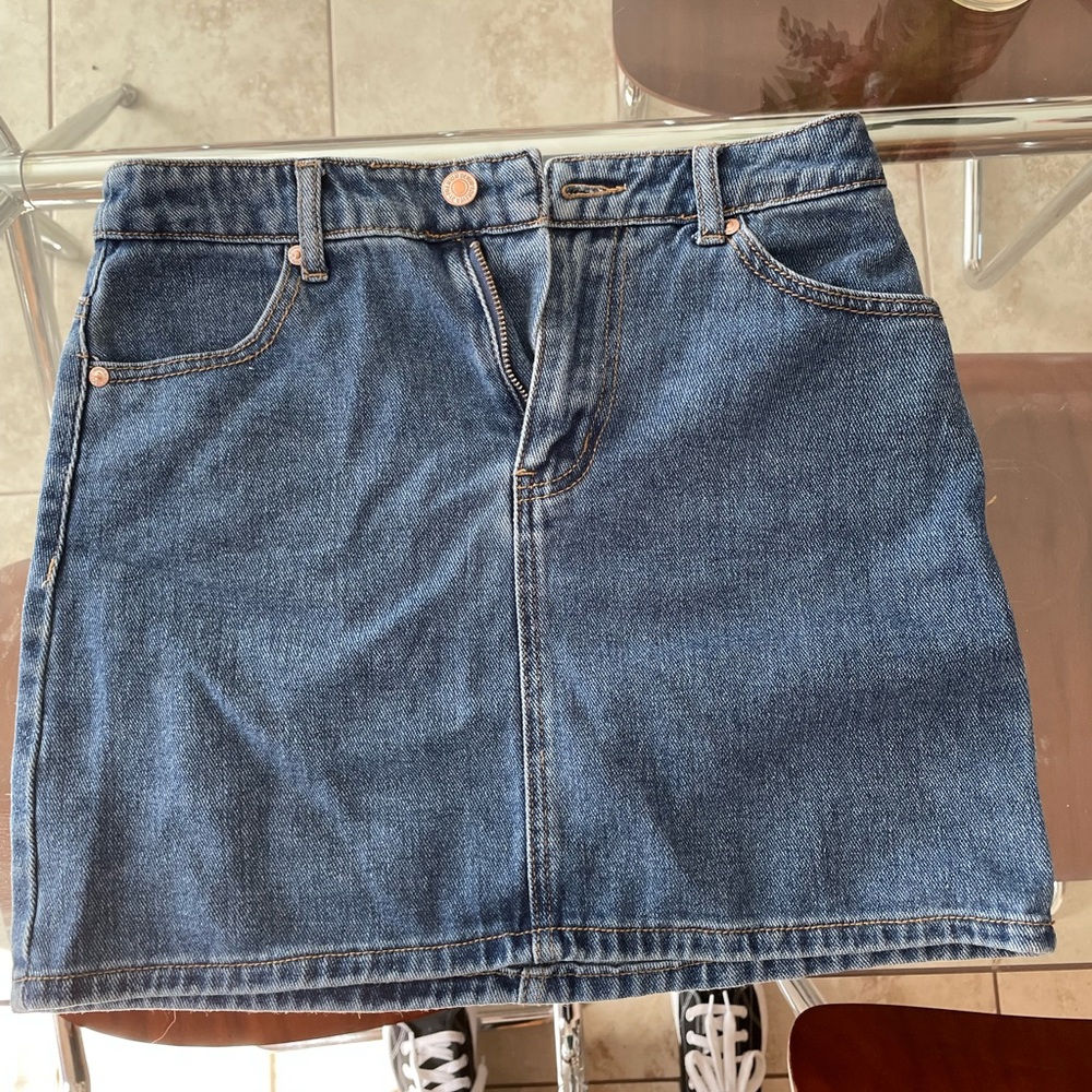denim mini skirt